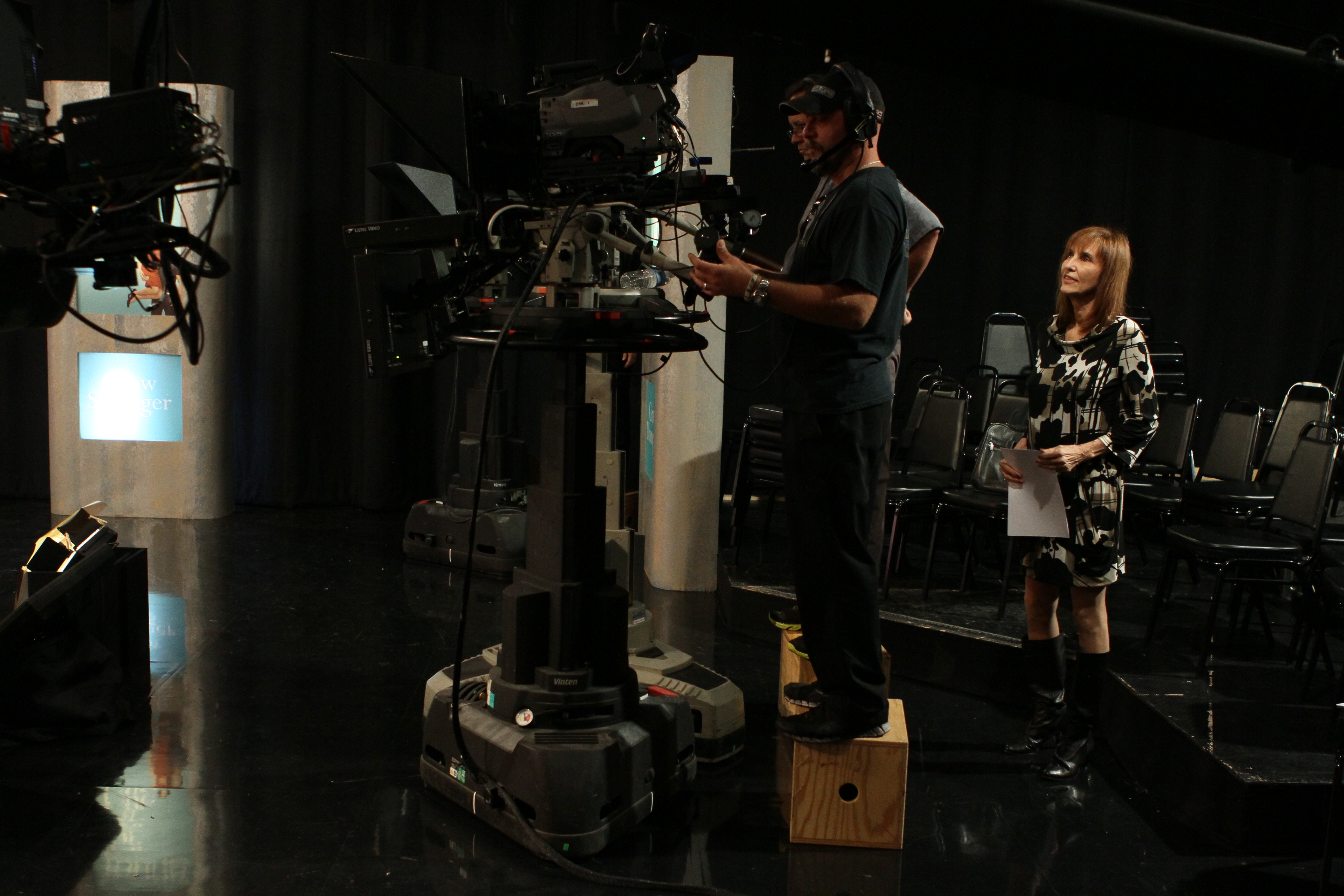 Producer Carole Myers, on the set of Young for Life, KCET 2013