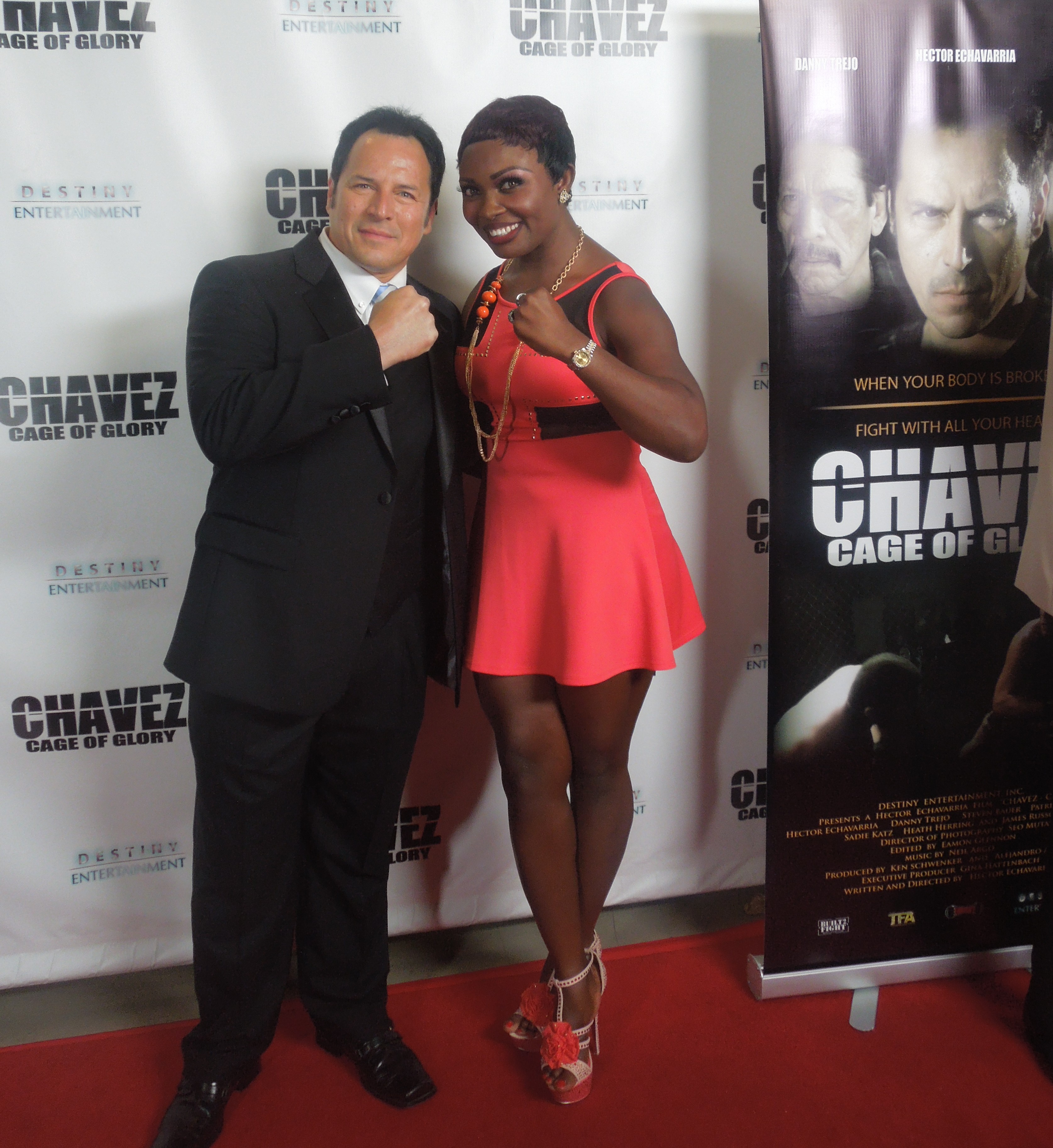 Hector Echavaria & Jennifer Oguzie @ the World Premier of Chavez Cage of Glory