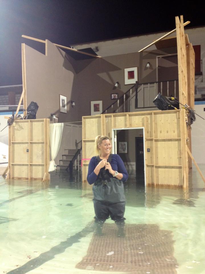 On the tiny freezing flooded set - Sharknado