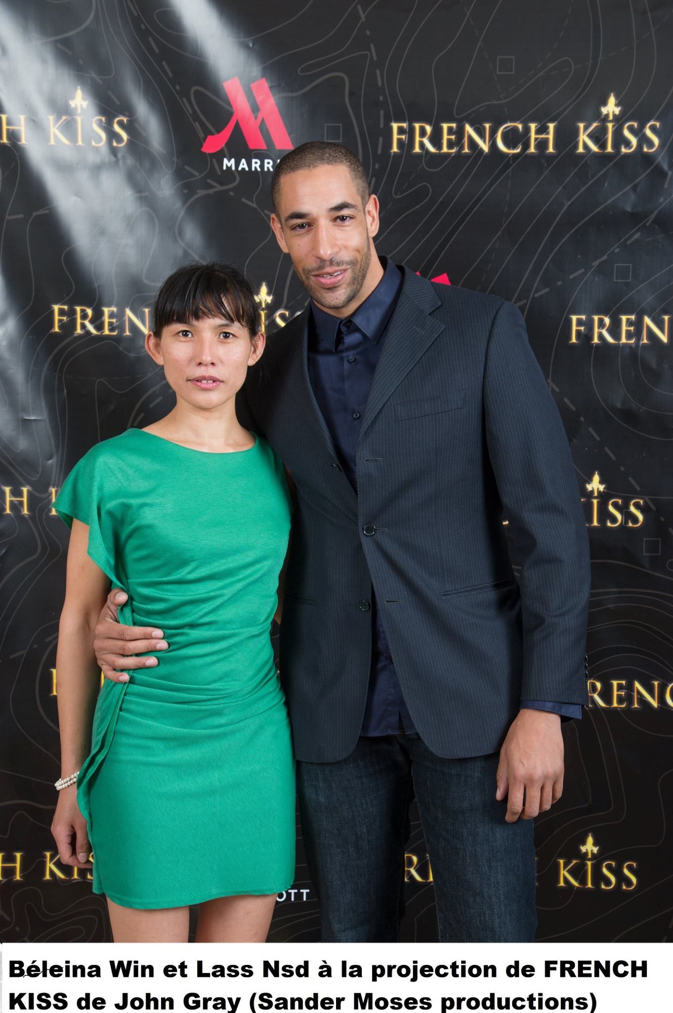 Beleina Win and Lassana Lestin at the French Kiss Premiere at the Marriott Champs Elysees