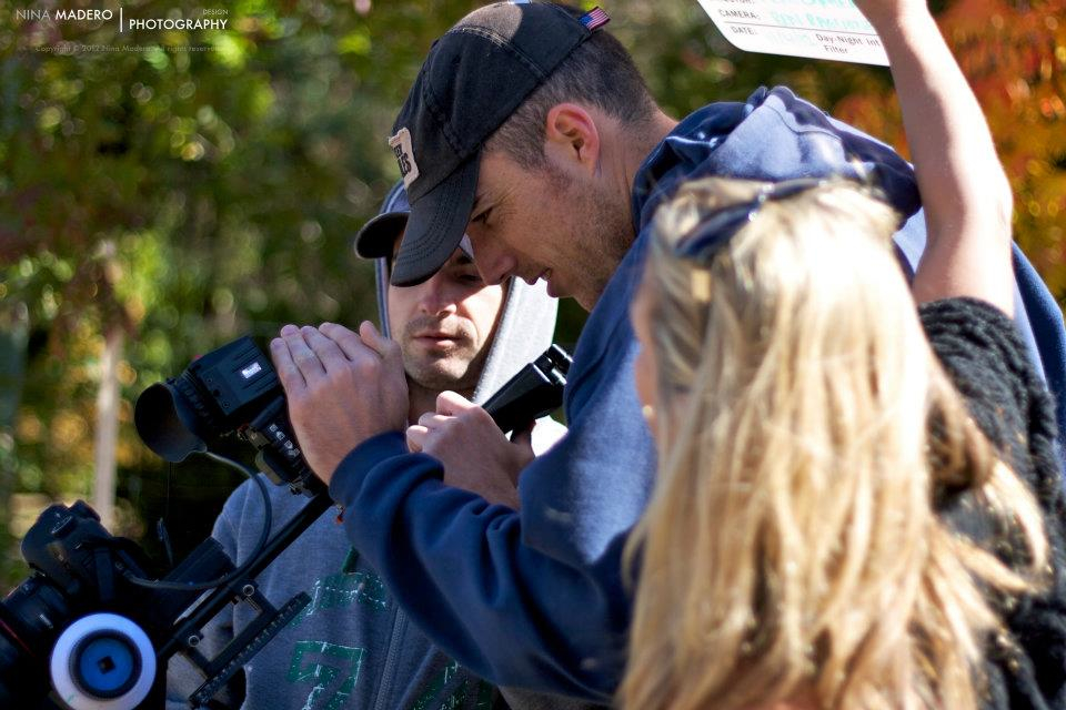 Still of Peter Cameron on the set of Bush Boys.