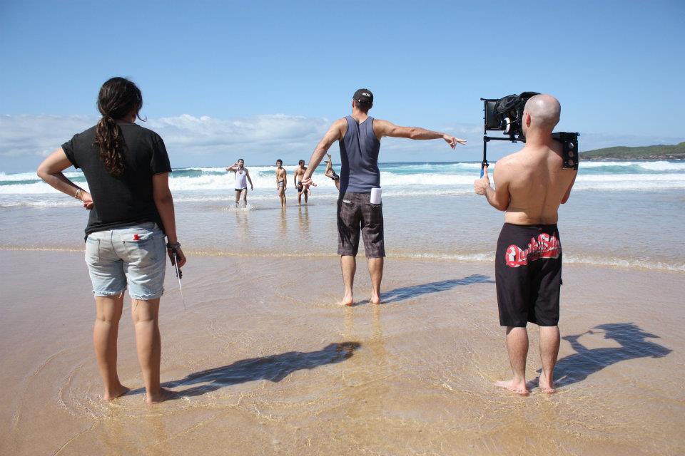 Pete Cameron on the set of the feature film, Bush Boys (2013)