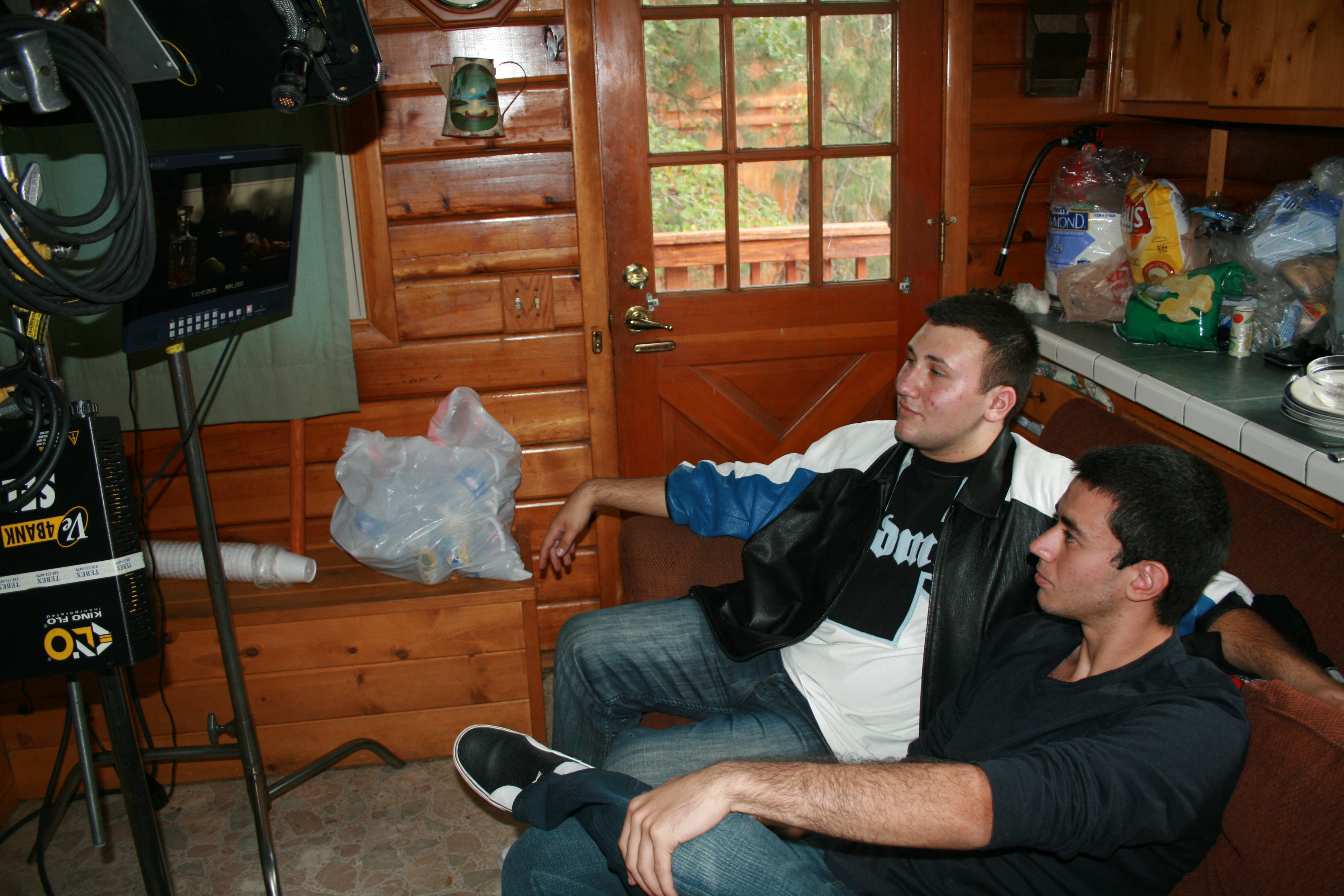 Aloyan directing from the video village, with AD George Karapetyan.