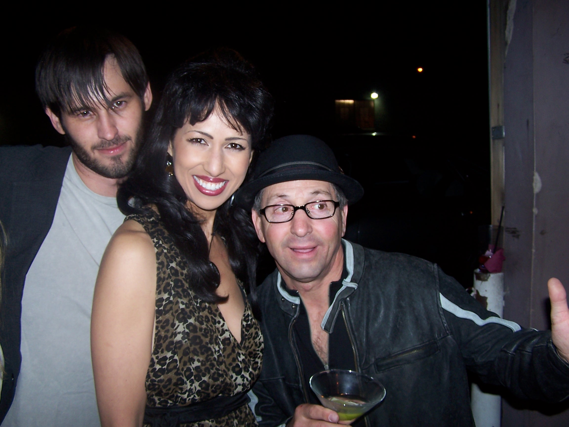 Elly Kaye with Derek Pratt and Johnny Venokur at a Hollywood Party