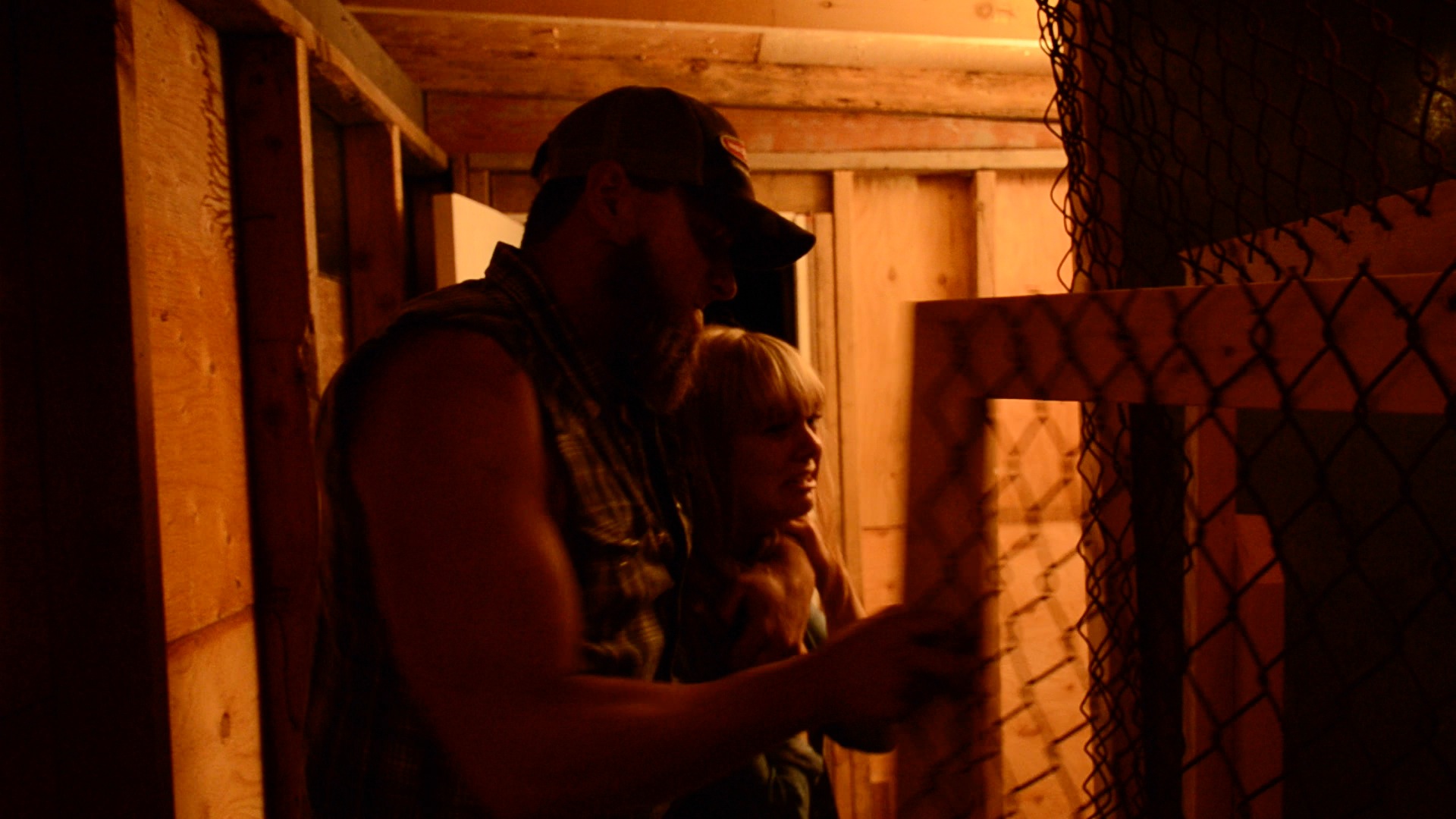 Still from the feature film, Viral featuring Lauren Donnelly as AMY and Matthew Sulzle as RANDY