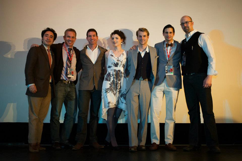 Aron Michael Thompson & Matthew Mishory, writer/director, with cast & crew at the world premier of JOSHUA TREE, 1951: A PORTRAIT OF JAMES DEAN, Seattle International Film Festival 2012