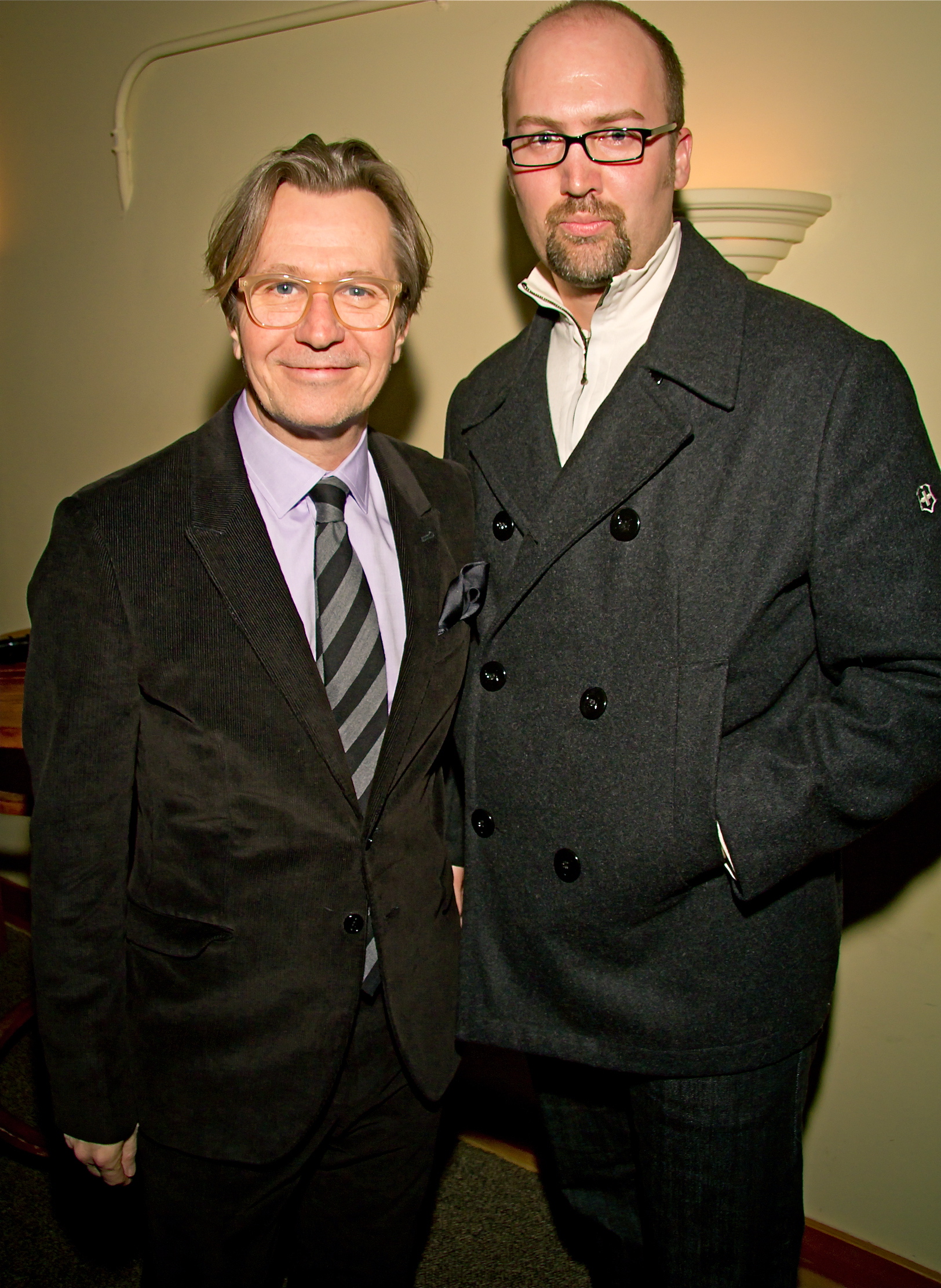 Gary Oldman and Aron Michael Thompson at the preview party for 