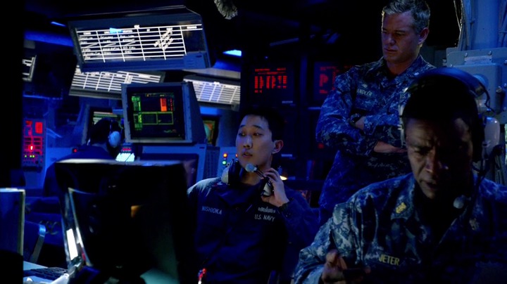 Still of Eric Dane, Charles Parnell, and Ben Cho in The Last Ship (2015)