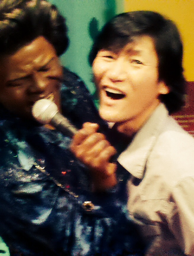 Bradlee- singing with the great James Brown at The Wax Museum