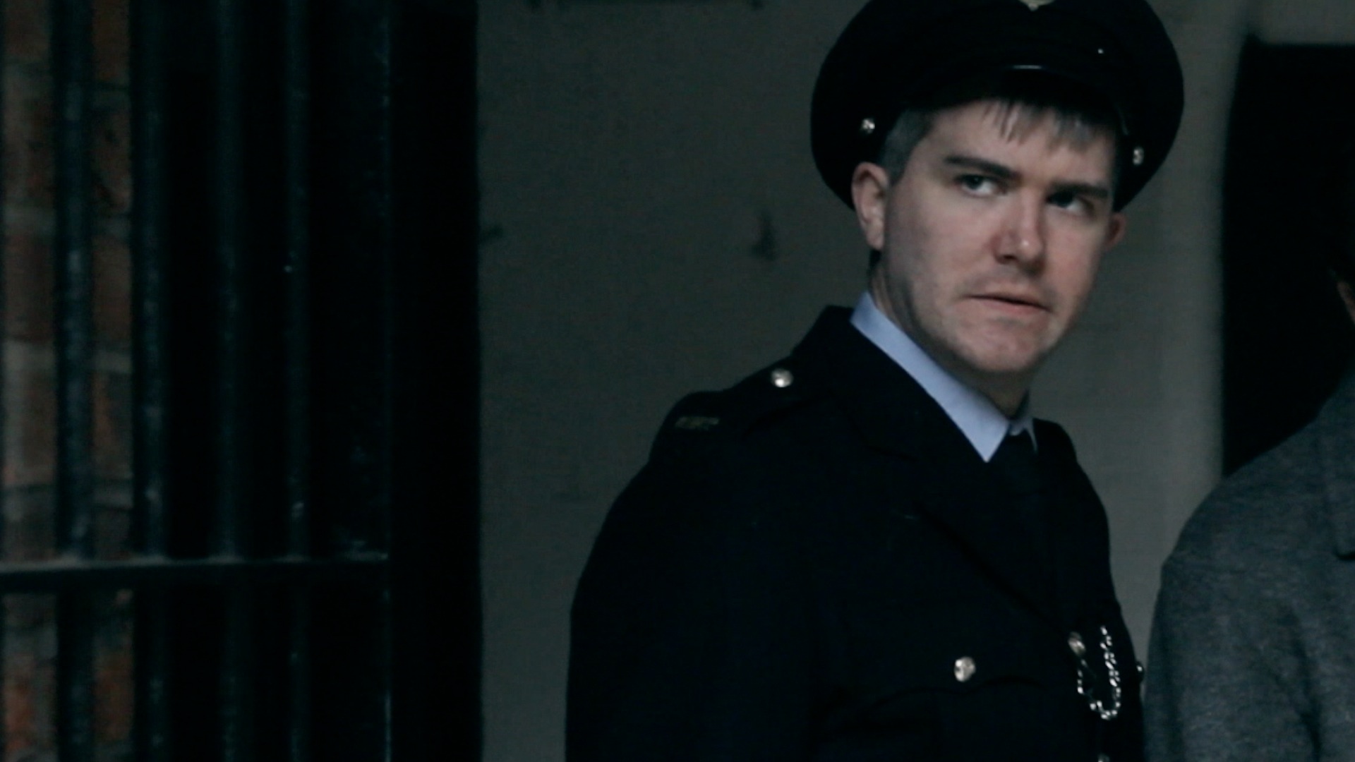 Director John Maltby, playing his cameo role as The Guard in Gallows