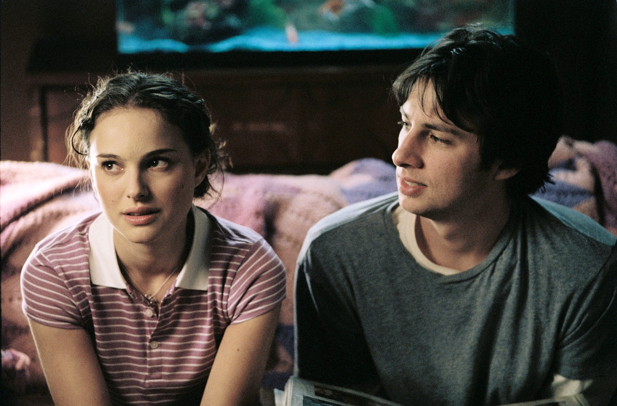 Still of Natalie Portman and Zach Braff in Garden State (2004)