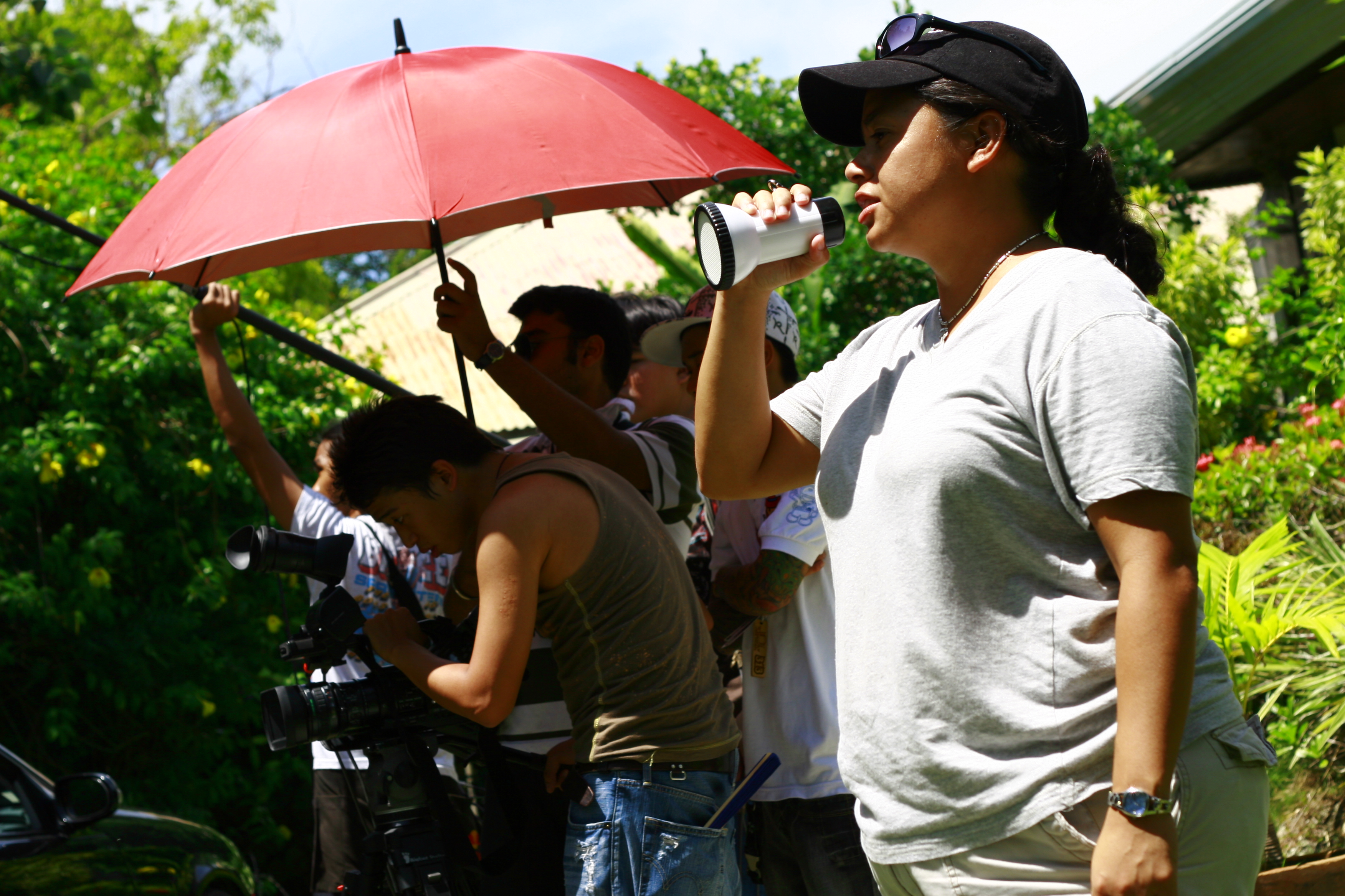 Gina M. Garcia on Location on Mactan Island Philippines filming Charlies Eye