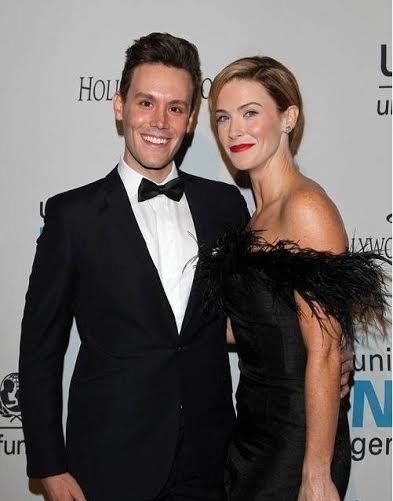 Television Host Matthew Hoffman and actress Bridget Regan attend the 2014 Unicef Halloween Masquerade Gala in Los Angeles, California