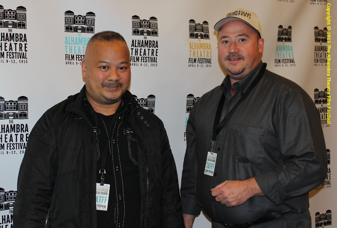Director Joseph Villapaz meets with festival organizer, Malcolm Cook, after the screening of 14 DAYS.