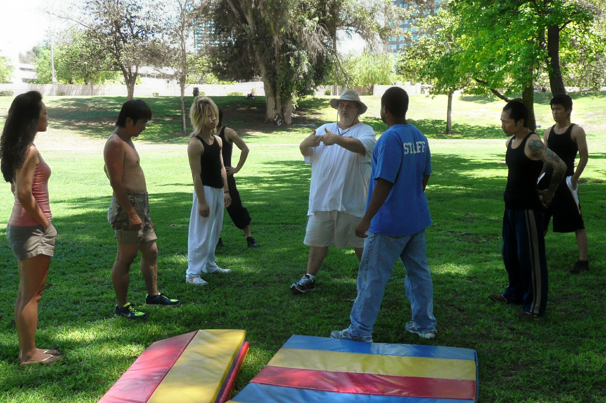 Stunt rehearsal for Buddha's Bracelet