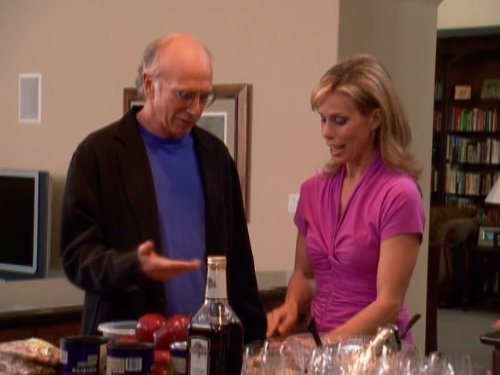 Still of Larry David and Cheryl Hines in Curb Your Enthusiasm (1999)