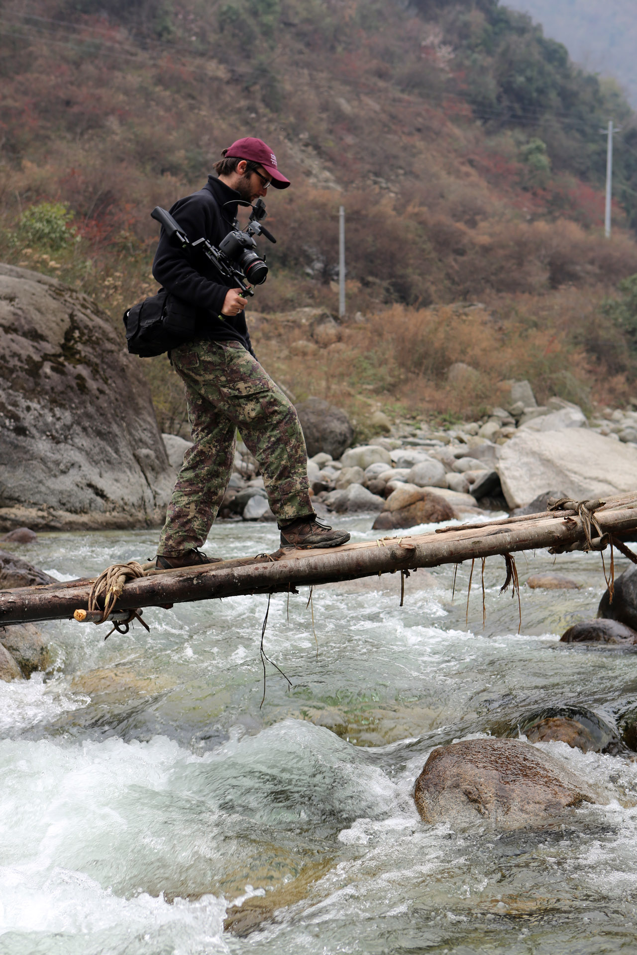 Michael Duff filming for The Nature Conservancy in China