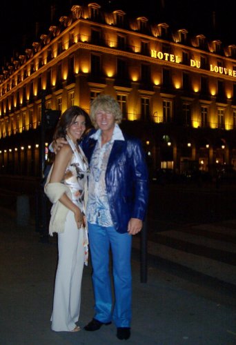 Michael and Sasha Blakey seen in Paris outside the Louvre.