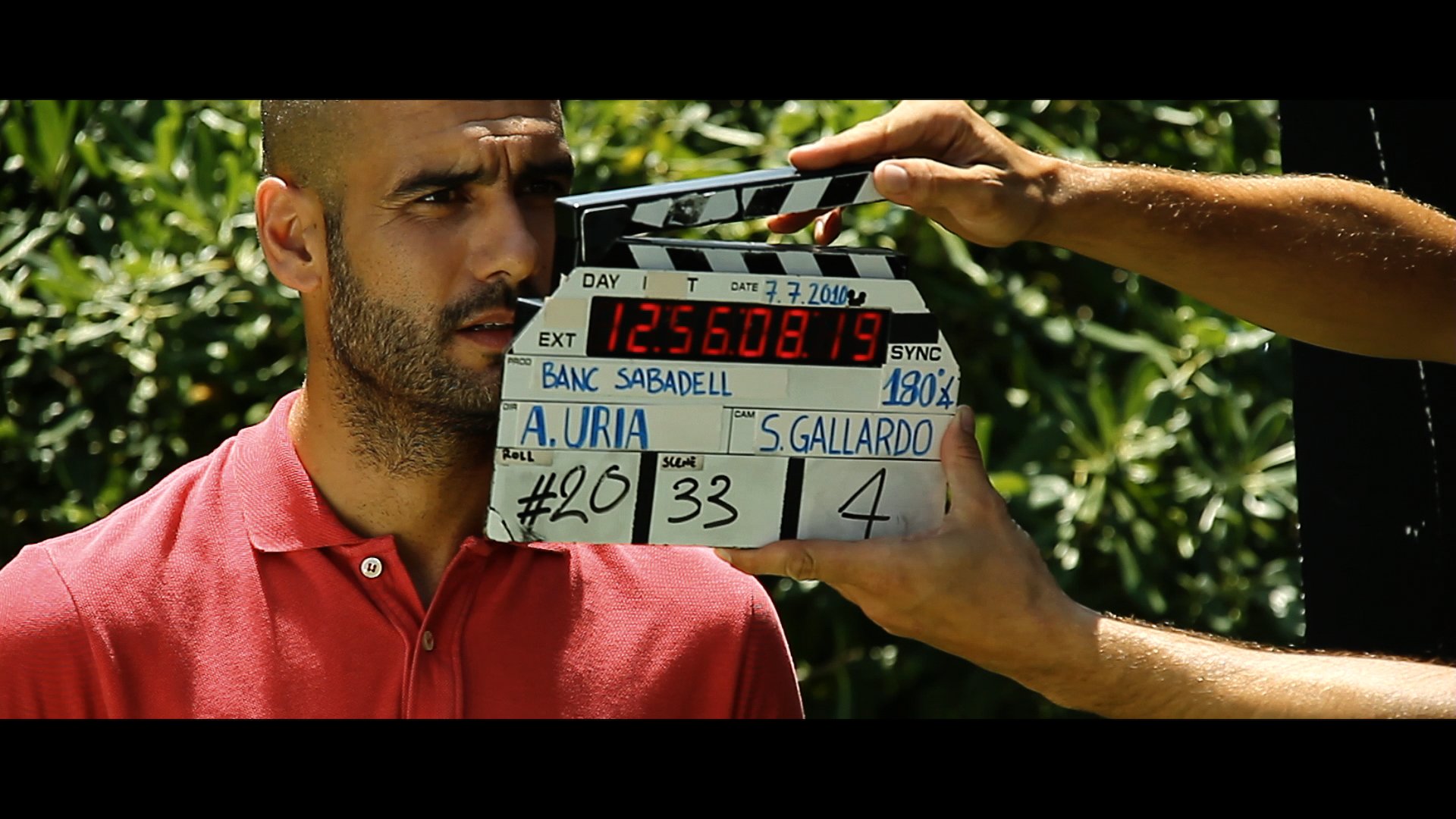 Shooting For Sabadell Bank with the FC Barça socker trainer Pep Guardiola.