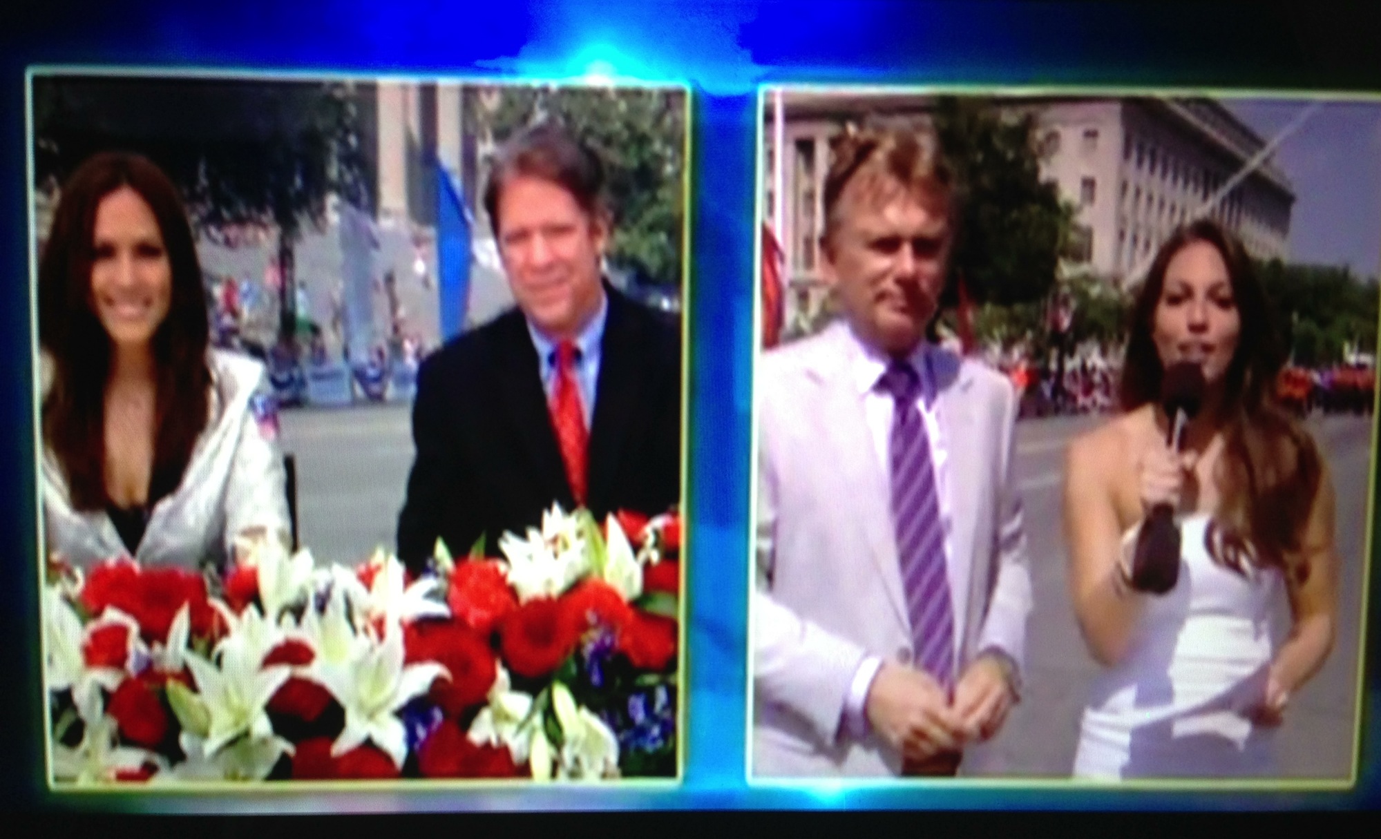 Memorial Day Parade Interviewing Pat Sajak.