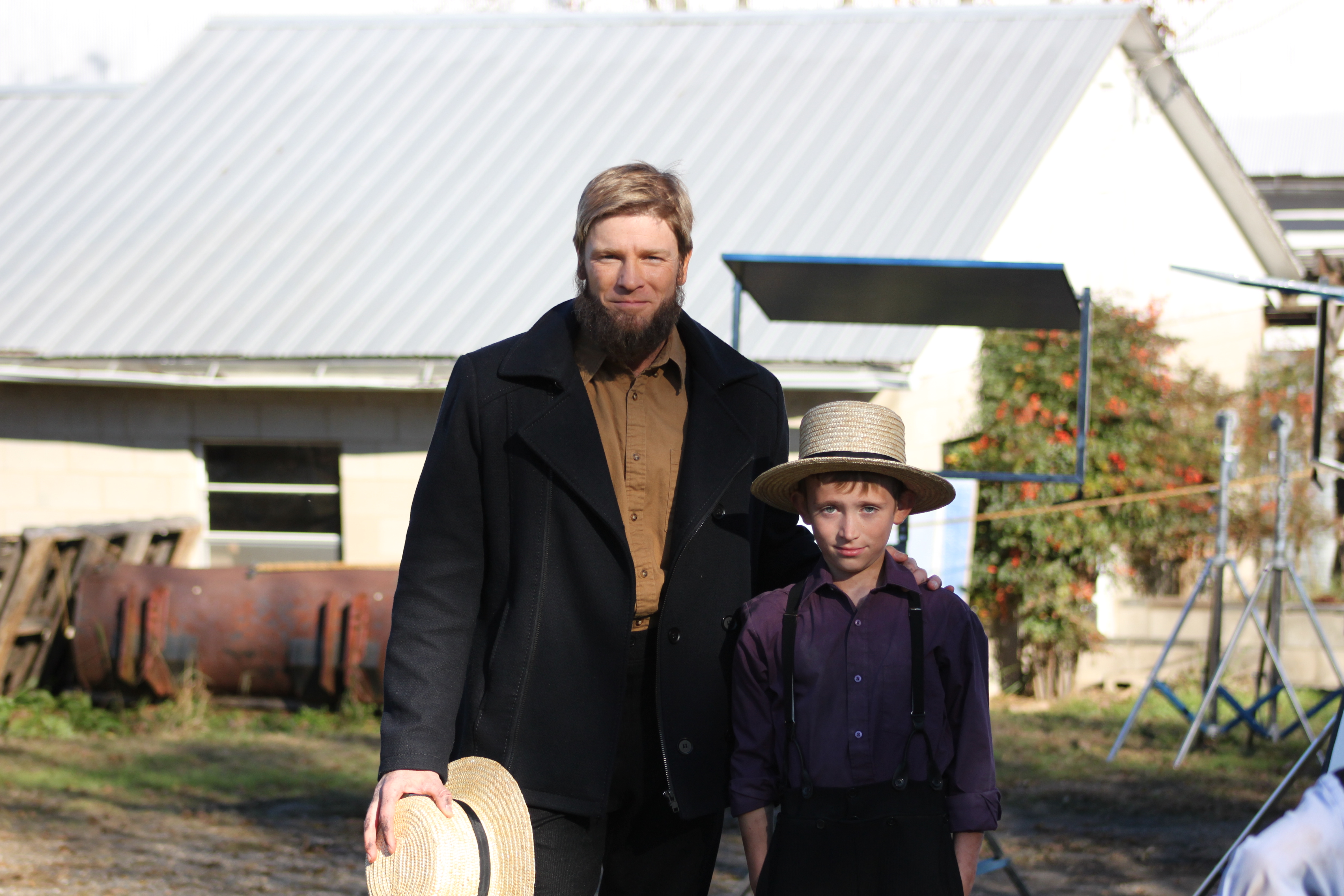 Dalton with Burgess Jenkins he plays John Beiler Dalton's father in The Shunning.