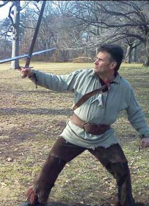 Showcasing some sword skills in Capital One Bank commercial as Barbarian Tribesman, - more Robin Hood type fighter...:)