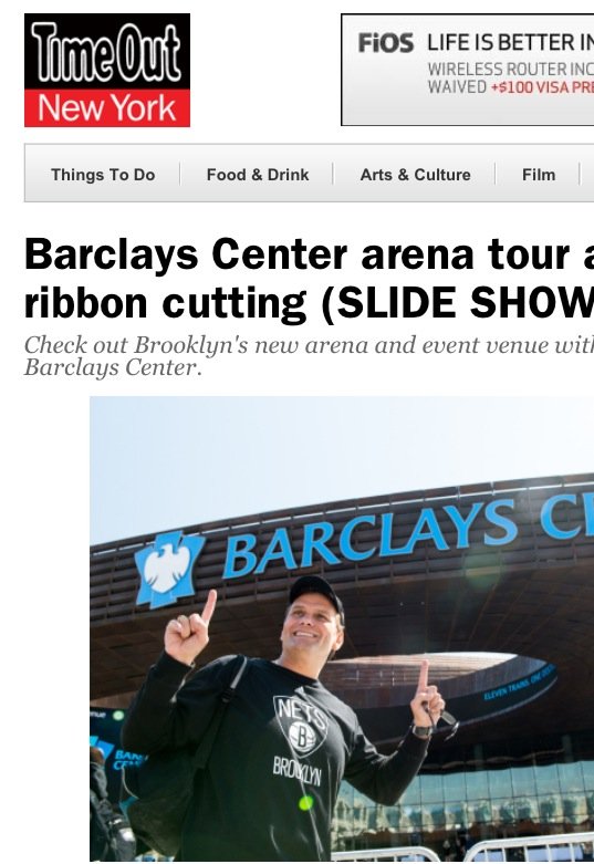 Featured front page Time Out New York for Barclays Center Brooklyn Nets.