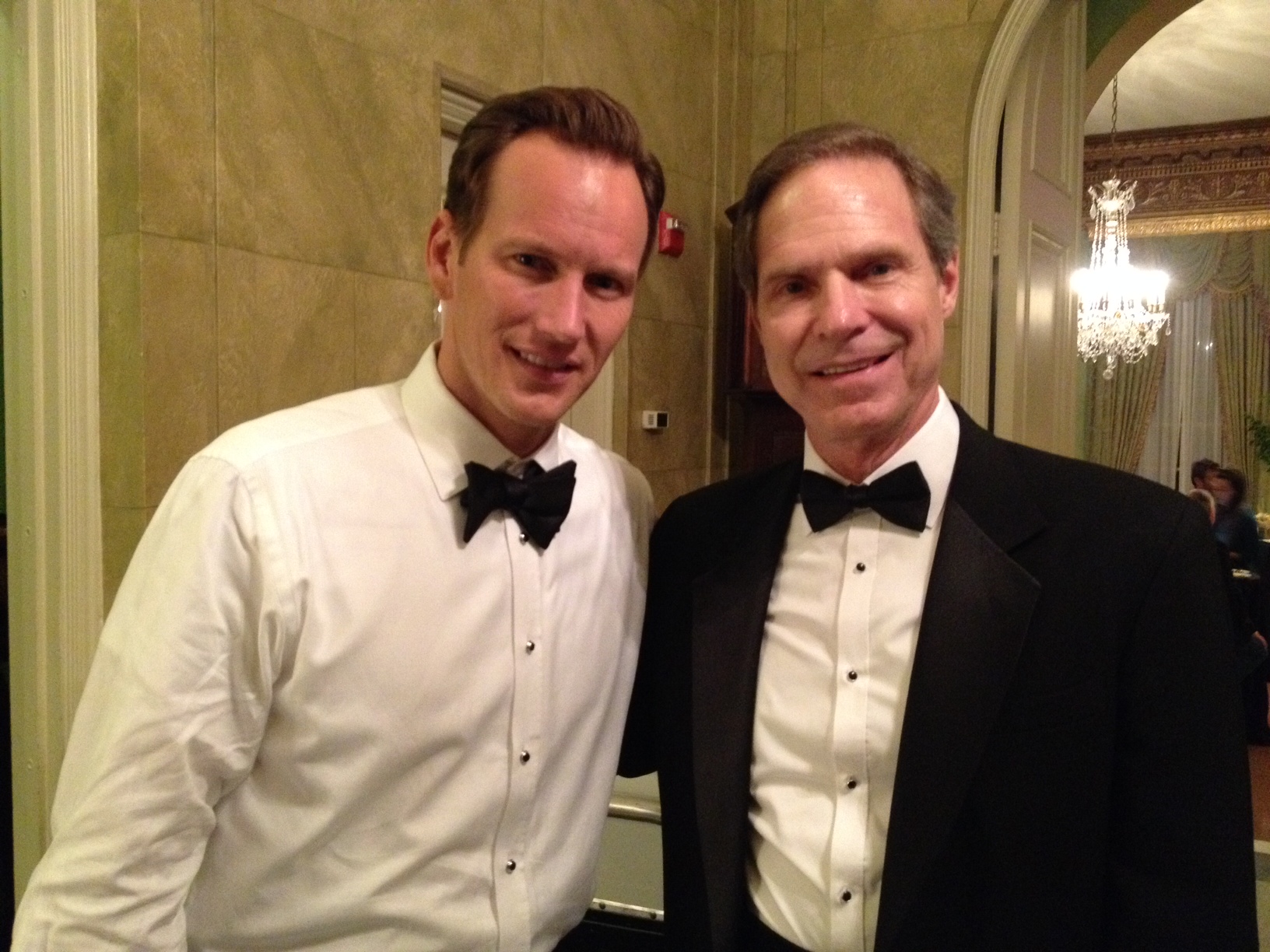 Randall Taylor with Patrick Wilson on the set of 