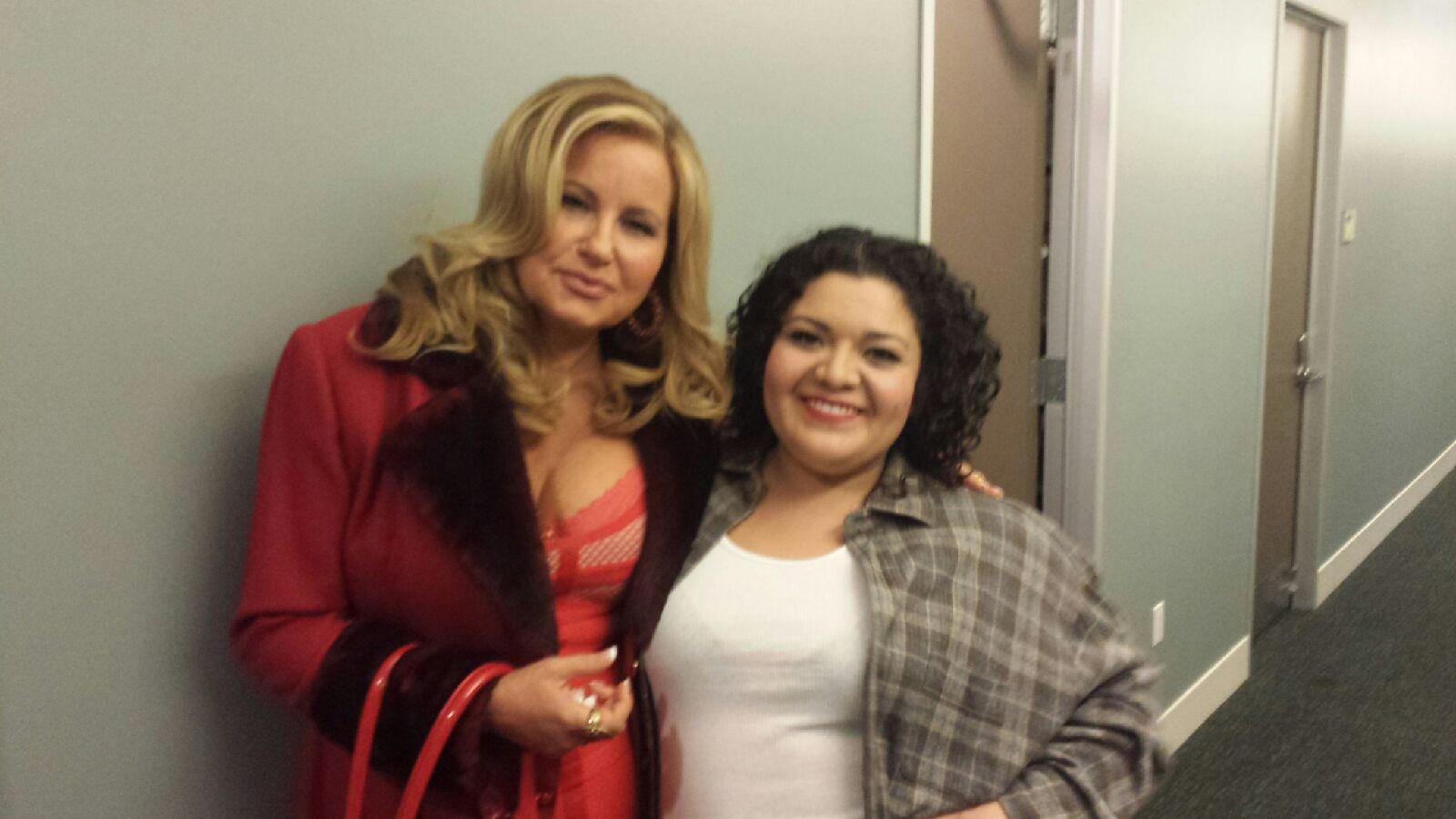 Jennifer Coolidge and Sherry Mandujano on the set of Two Broke Girls: And The Crime Ring