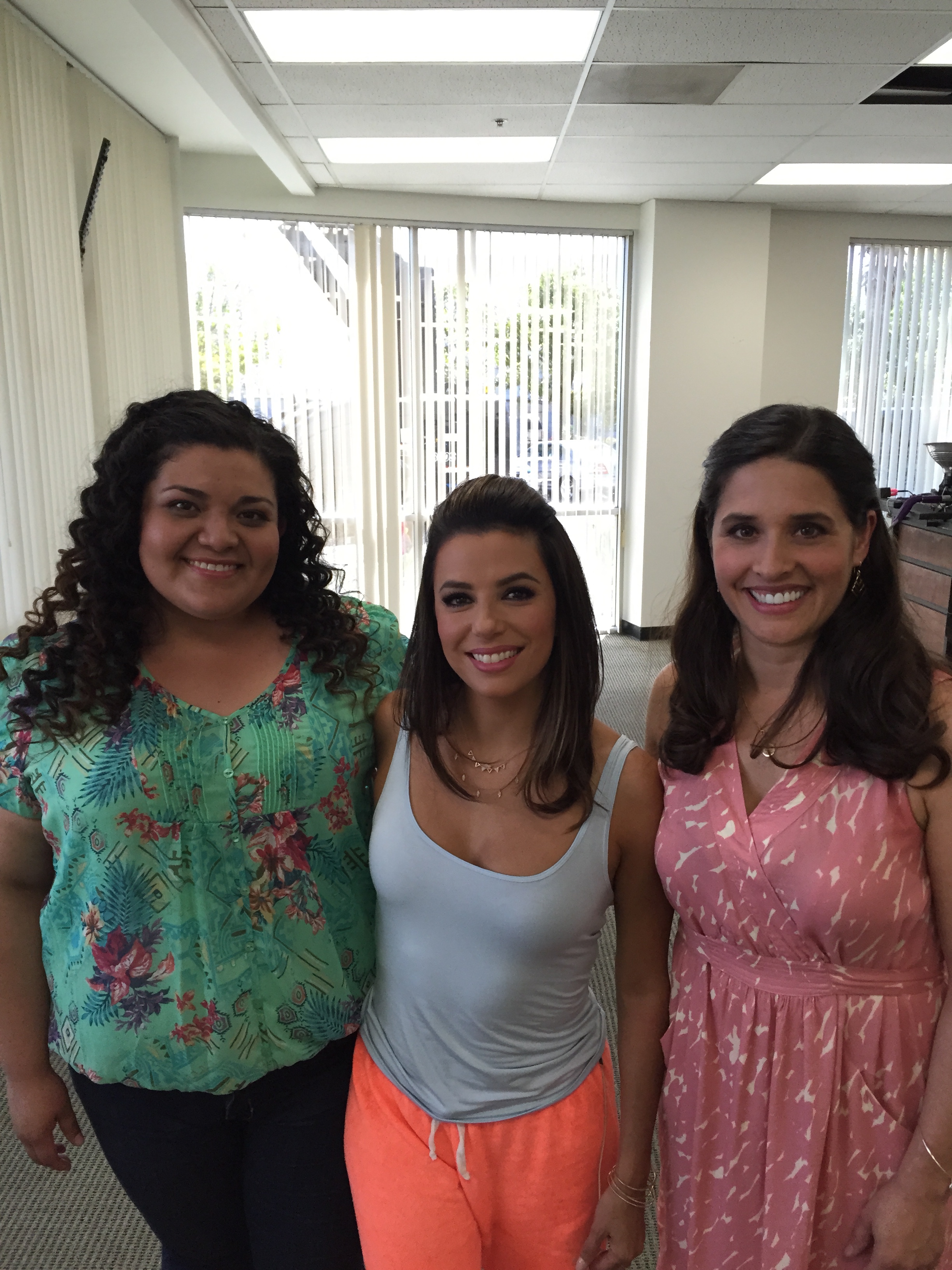 Sherry Mandujano and Eva Longoria on the set of TELENOVELA