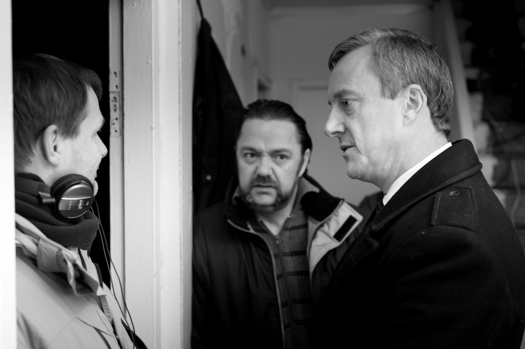On set of 'Harrigan' with Ronnie Fox and Stephen Tompkinson