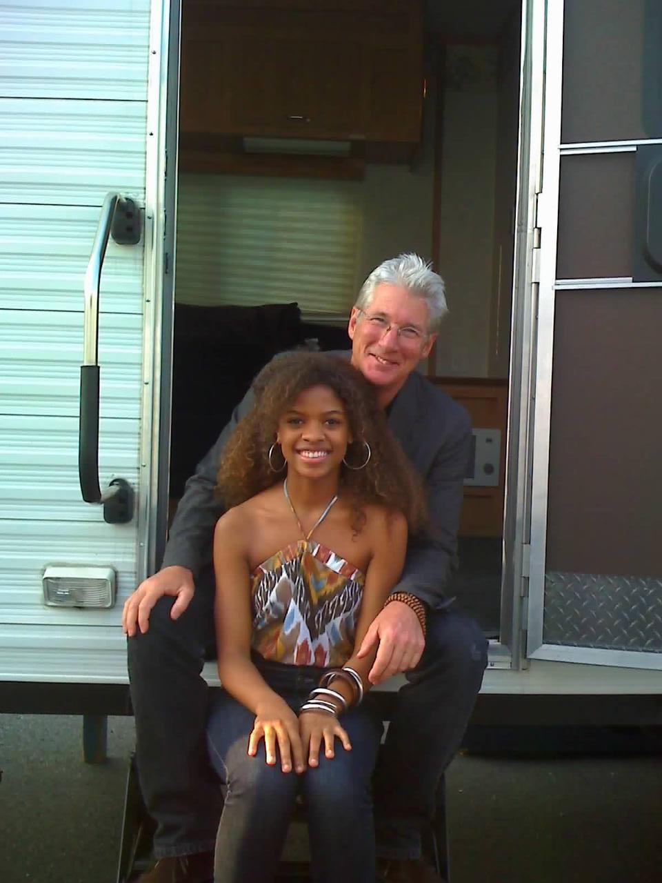 Reilly Stith and Richard Gere on the set of 