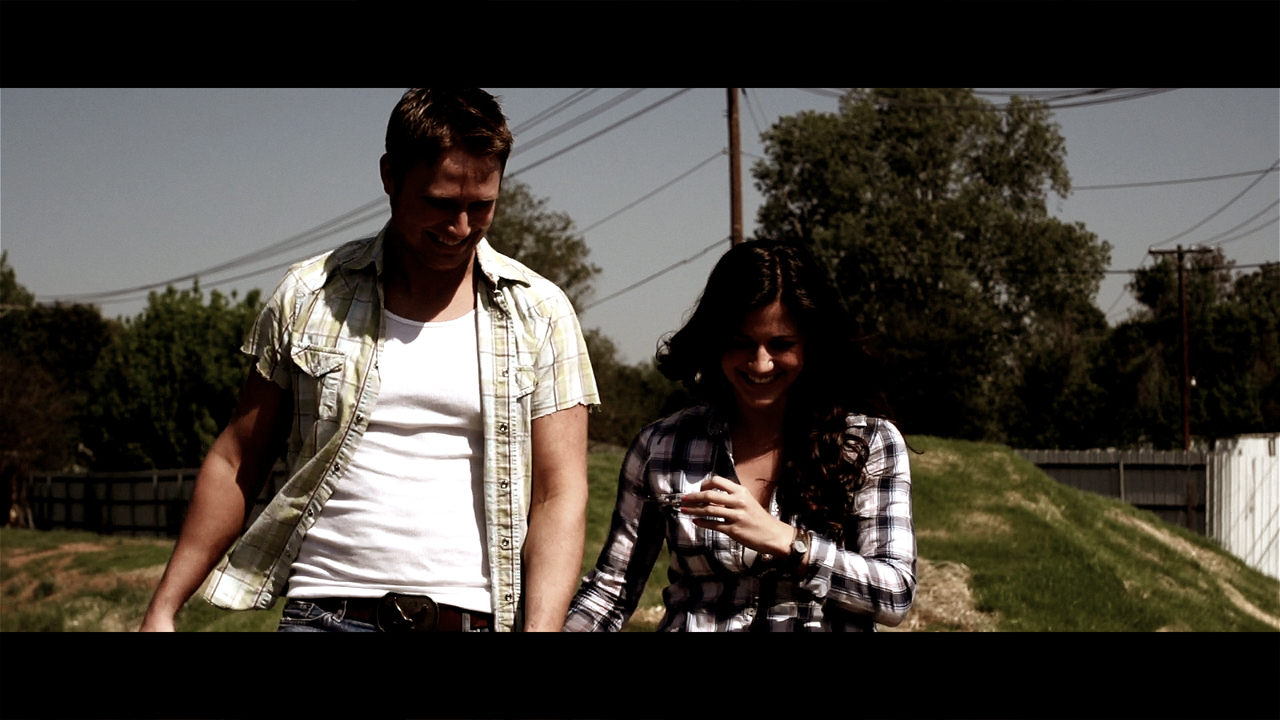 Still from the movie 'End of the Road', actors David K. Shelton and Maegan Morace.