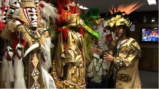 Reporter Tayfun King, The Carnival Cultural Center, Rio de Janeiro, Brazil, BBC World News television travel show 