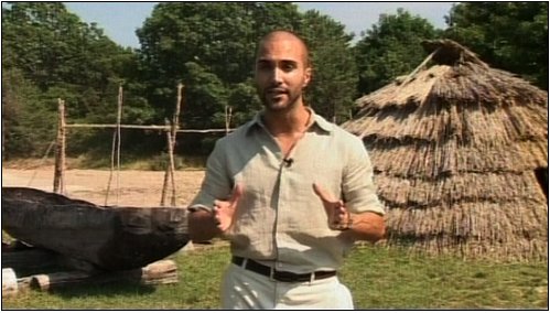 Reporter Tayfun King, Shinnecock Indian Reservation, BBC World News television travel show 