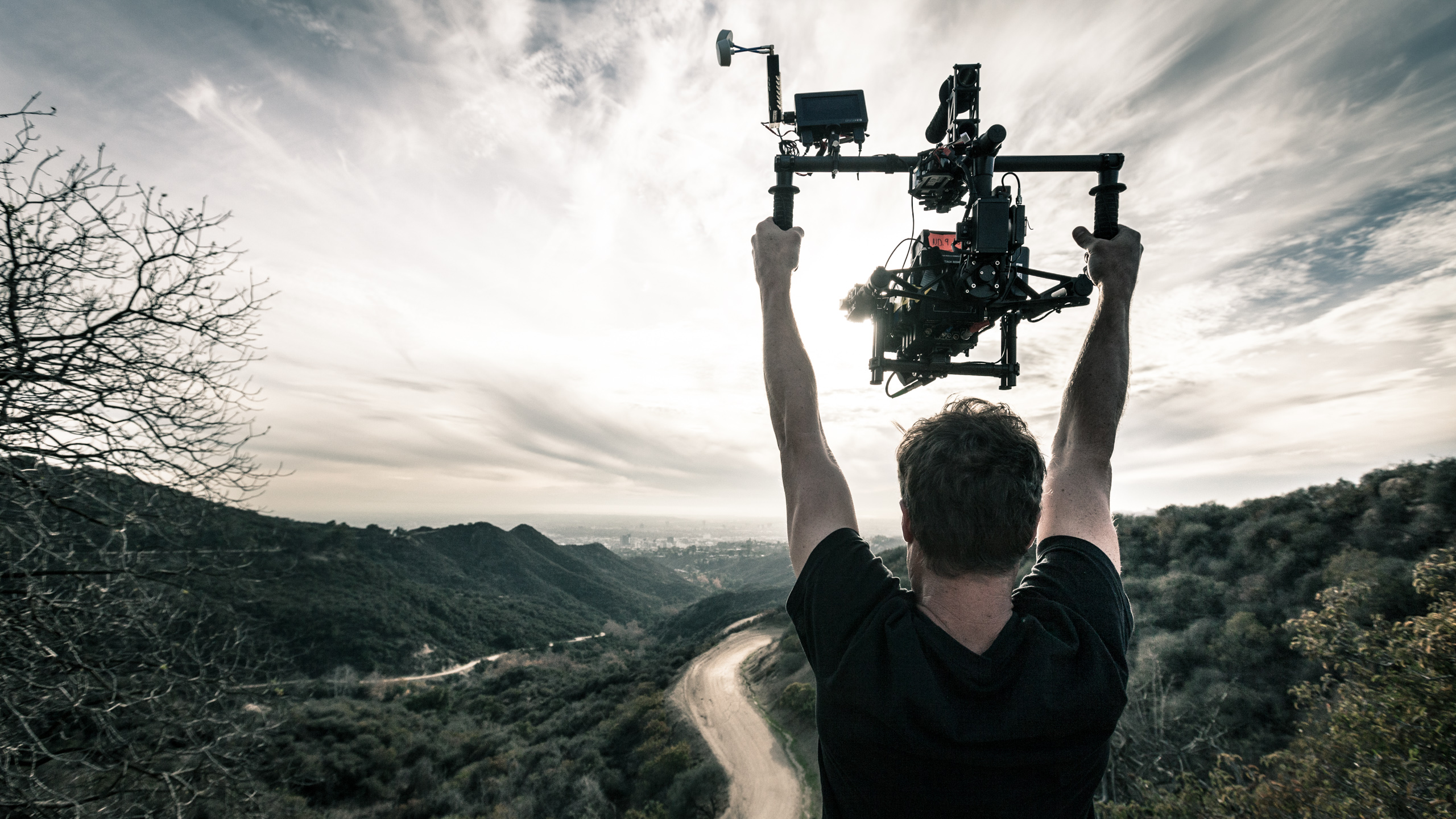 Shooting MoVI landscapes in the hills of LA on a Nike shoot.