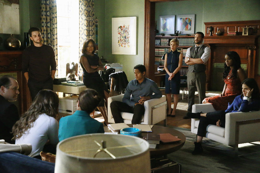 Still of Viola Davis, Alfred Enoch, Karla Souza, Charlie Weber, Liza Weil, Aja Naomi King and Jack Falahee in How to Get Away with Murder (2014)