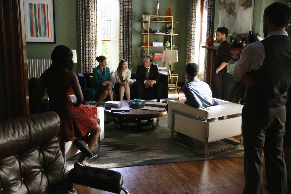 Still of Alfred Enoch, Charlie Weber, Aja Naomi King and Jack Falahee in How to Get Away with Murder (2014)