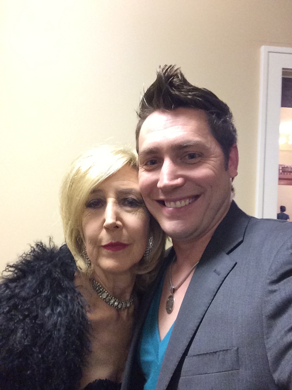 Lin Shaye and Bradley Fowler hanging out on the set of Texas Heart!