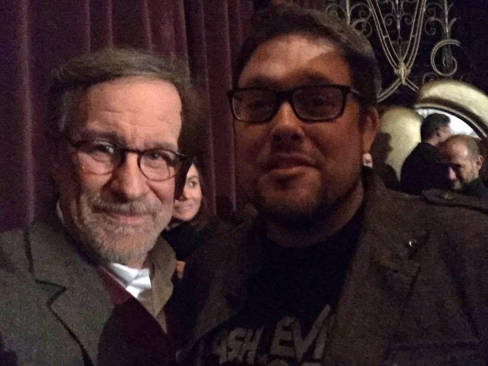Jason Thomas Scott with Steven Spielberg at the Producers Guild of America screening of BRIDGE OF SPIES.