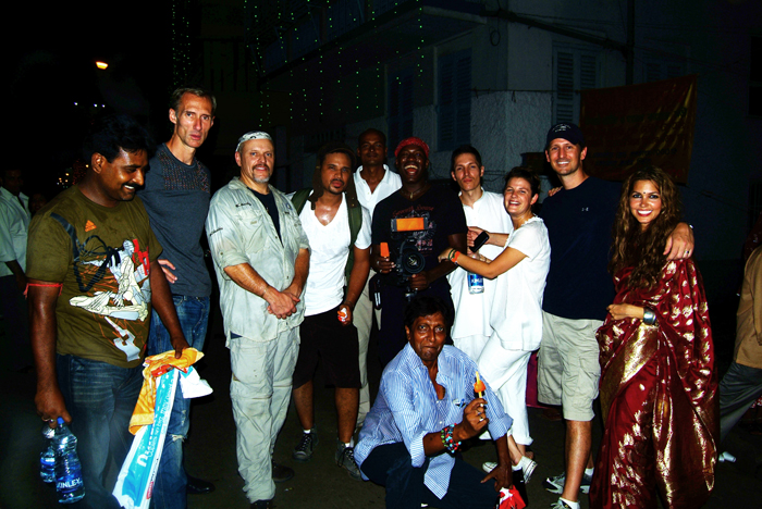 Indrani with cast and crew of Double Exposure, in Kolkata, India, 2010
