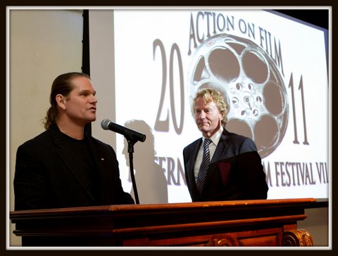 Still of Brian Graham and John Savage at the 2011 Action On Film International Film Festival.