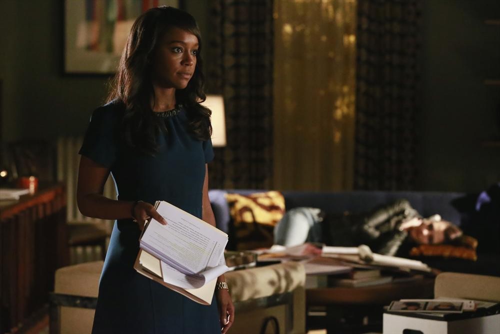 Still of Aja Naomi King and Katie Findlay in How to Get Away with Murder (2014)