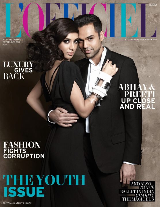 Preeti L'OFFICIEL cover with co star Abhay Deol