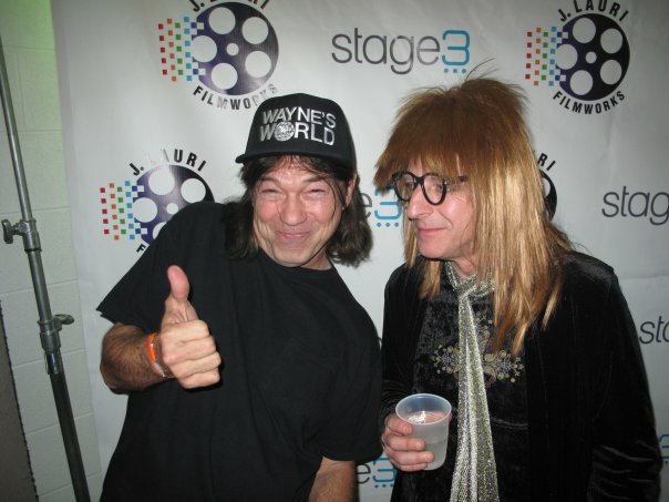 Joey (playing Garth) and good friend, Dennis Styles, (playing Wayne) from Wayne's World at a Stage 3 productions Hollywood Halloween party on October 17th, 2009.