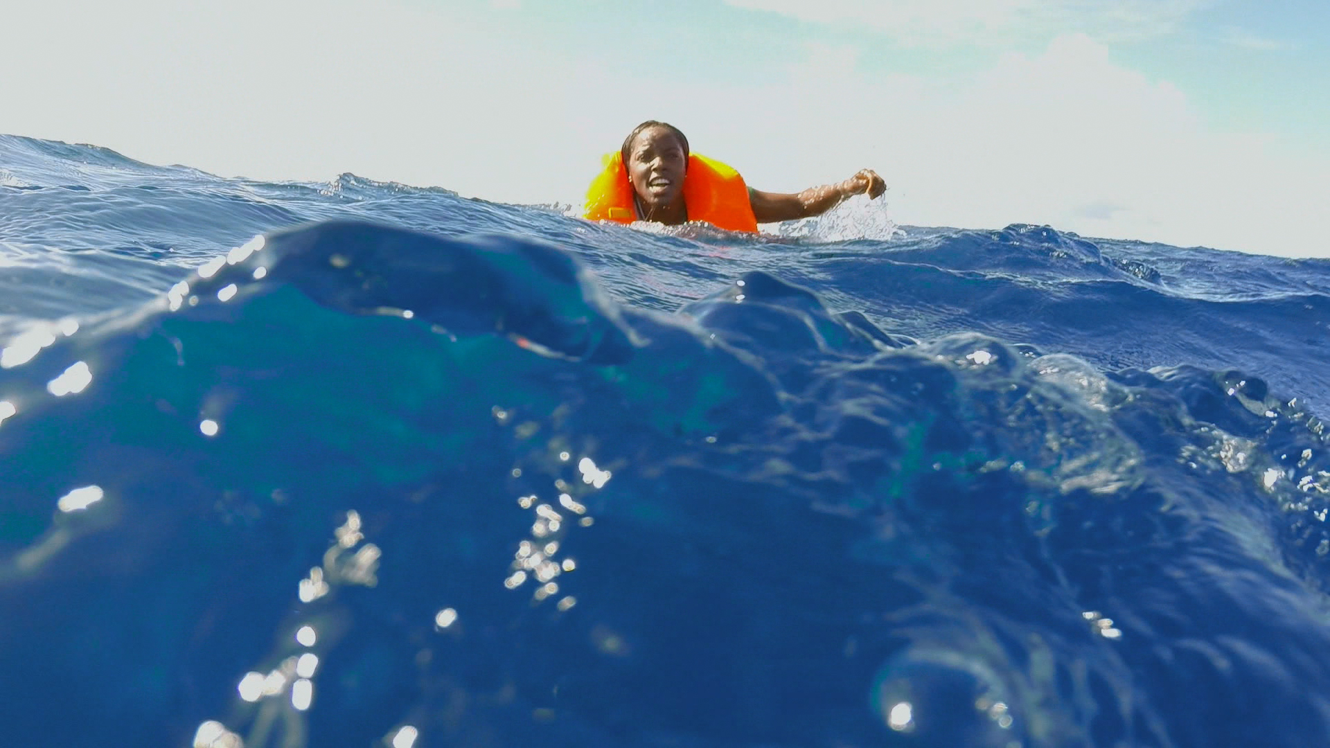Out in the middle of the Caribbean Ocean, Janeshia Adams-Ginyard fights to survive on National Geographic Channel's 