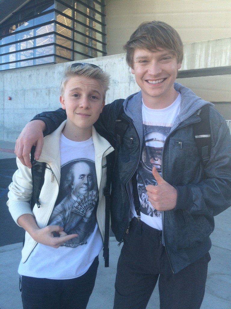 Calum Worthy (Austin and Ally)and Miles Elliot on location shooting The Thinning