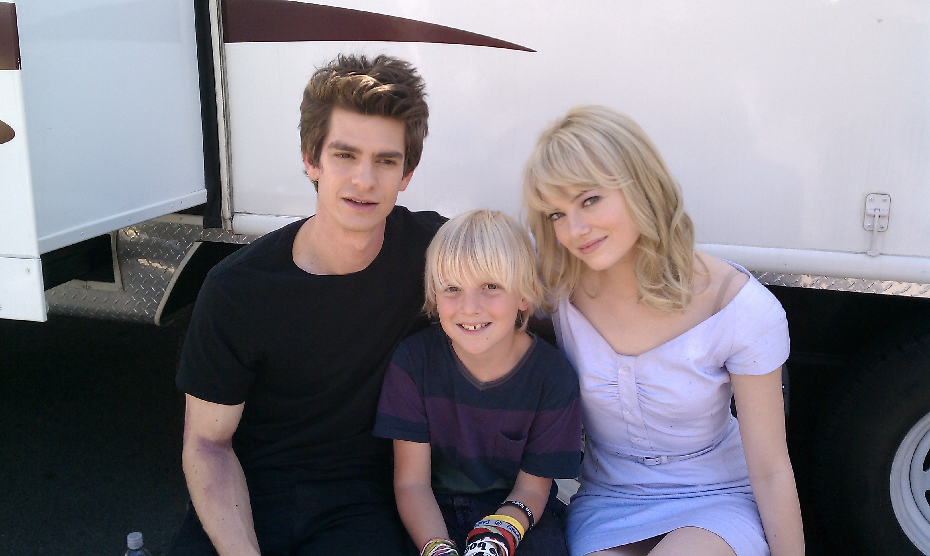 Miles Elliot during The Amazing Spiderman w/ Andrew Garfield and Emma Stone taking a break on the Sony lot.