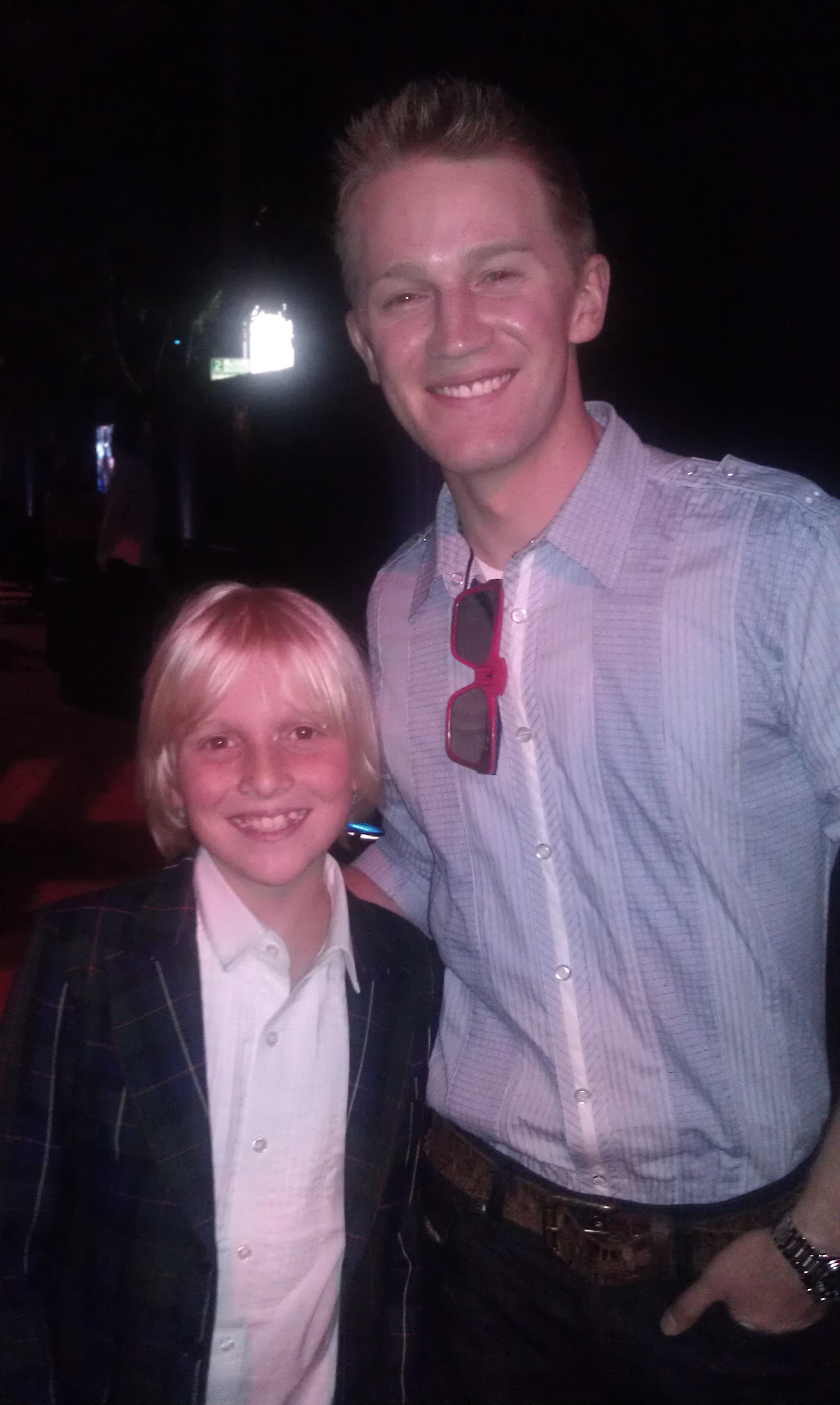 Miles Elliot and Jason Dolley, from Good Luck Charlie,at The Amazing Spiderman Premiere Party