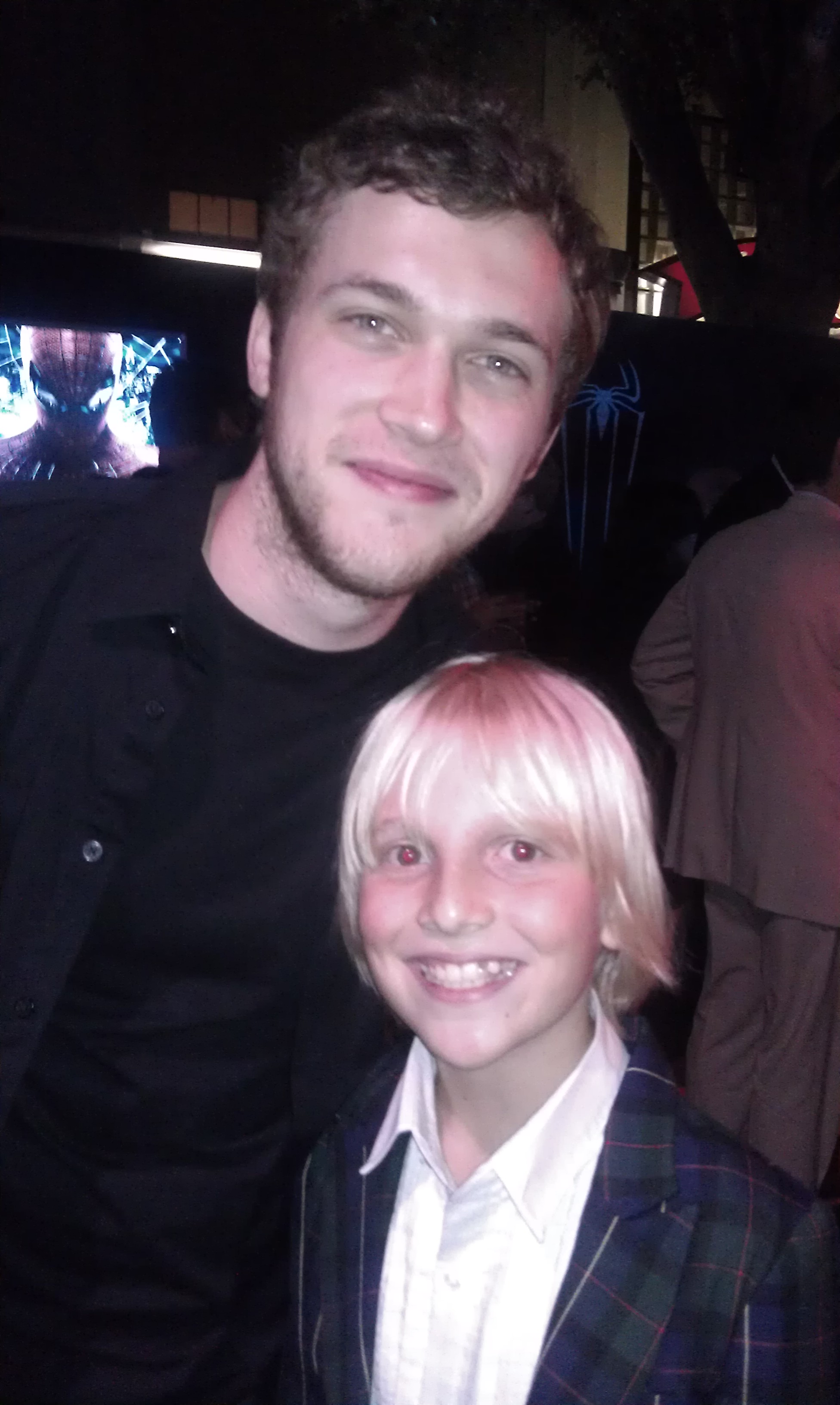 Miles Elliot and Philip Phillips, the Winner of American Idol,at The Amazing Spiderman Premiere Party